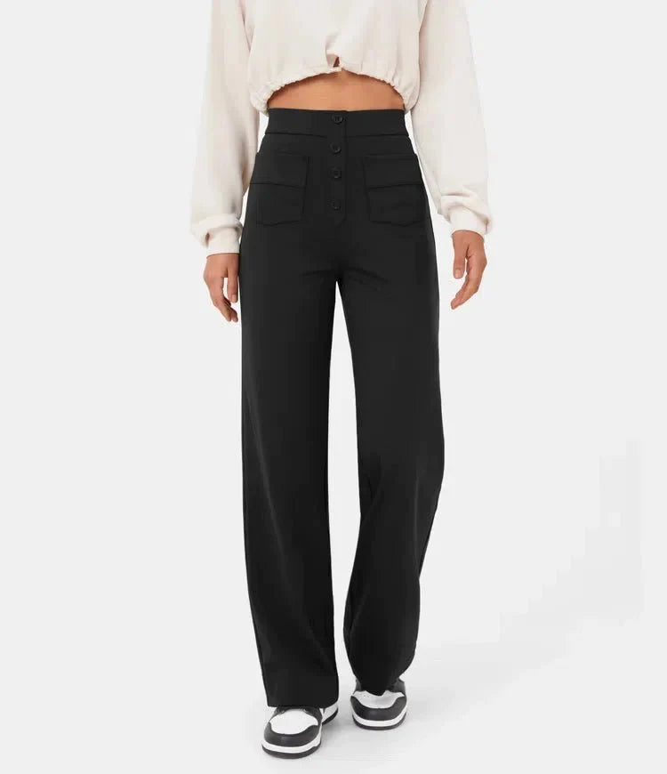 Aurélien | High-Waisted Elastic Casual Trousers for Miss