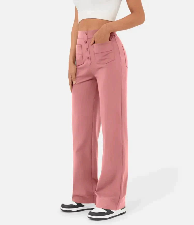 Aurélien | High-Waisted Elastic Casual Trousers for Miss