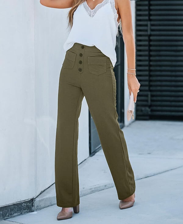 Aurélien | High-Waisted Elastic Casual Trousers for Miss