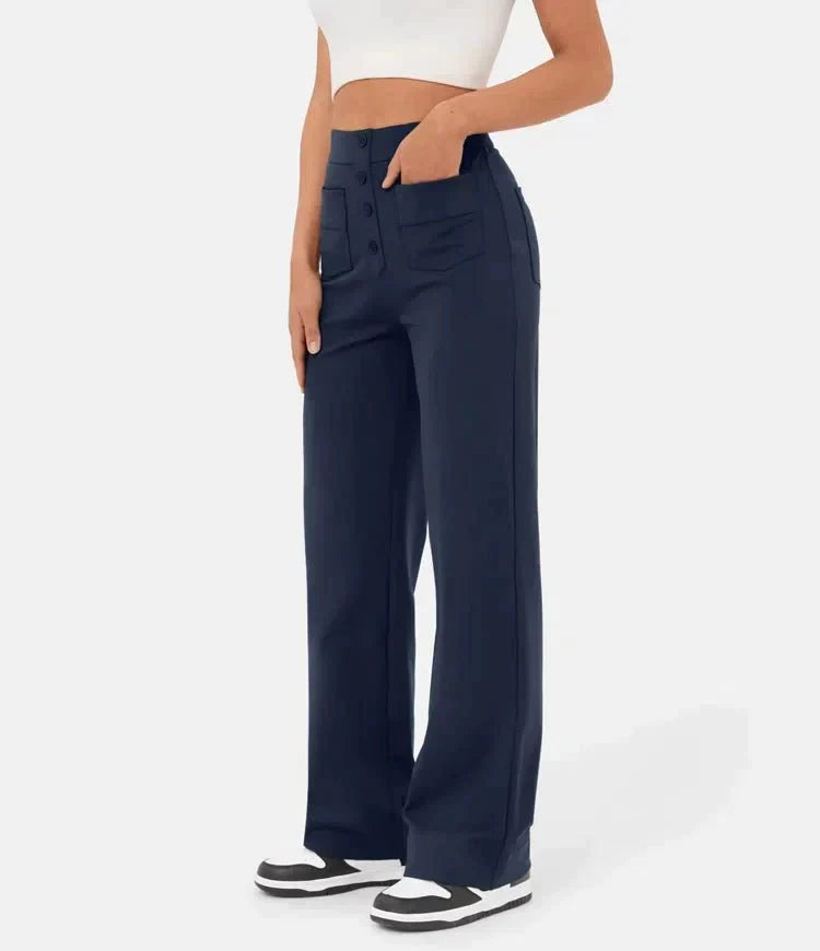 Aurélien | High-Waisted Elastic Casual Trousers for Miss